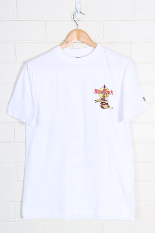 HARD ROCK CAFE Barcelona Statue Guitar Graphic Front Back Tee (S-M) - Vintage Sole Melbourne
