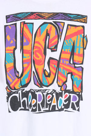 UCA Cheerleader Association Colourful Single Stitch T-shirt USA Made (L) - Vintage Sole Melbourne
