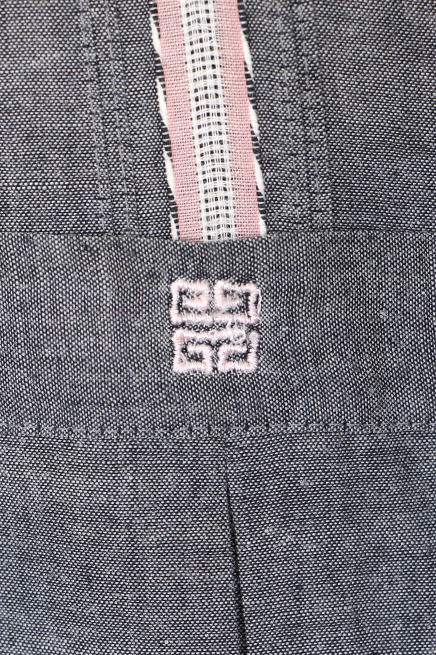 Vintage MONSIEUR GIVENCHY Pink & Grey Short Sleeve Utility Shirt (L)
