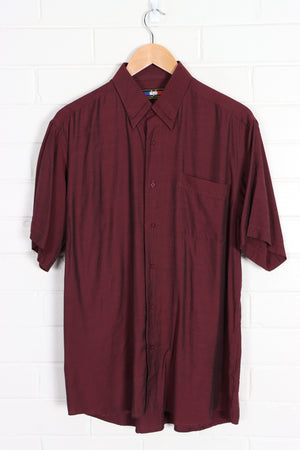 VALENTINO COUPEAU Maroon Short Sleeve Shirt (L)