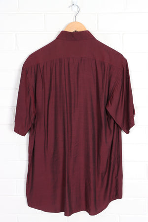 VALENTINO COUPEAU Maroon Short Sleeve Shirt (L)