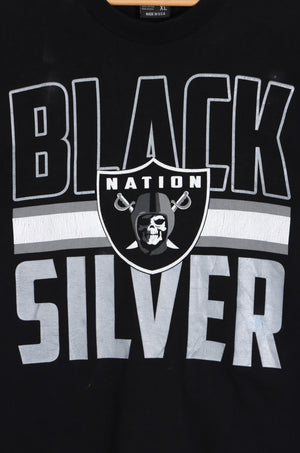 NFL Las Vegas Raiders Black Silver Big Logo T-Shirt (L-XL