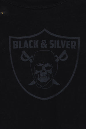 NFL Las Vegas Raiders "Black Silver" Big Logo T-Shirt (L-XL) - Vintage Sole Melbourne