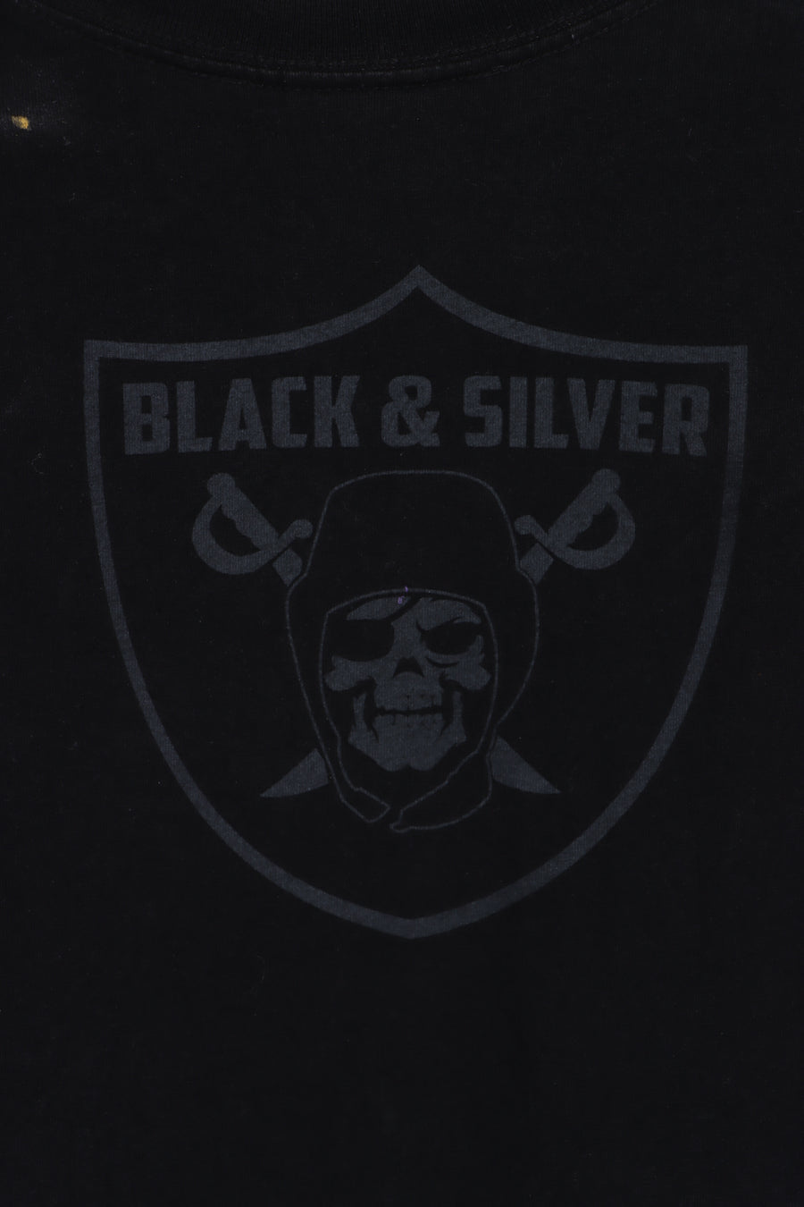 NFL Las Vegas Raiders "Black Silver" Big Logo T-Shirt (L-XL) - Vintage Sole Melbourne