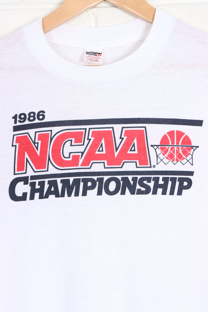 Vintage 1986 NCAA Basketball Championship Single Stitch Tee USA Made (S) - Vintage Sole Melbourne