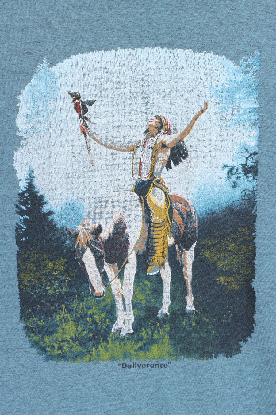 Gatlinburg Chuck Ren "Deliverance" Native American Front Back Single Stitch Tee (L)