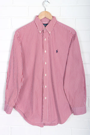 RALPH LAUREN Red Stripe 'Classic Fit' Long Sleeve Shirt (L)