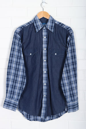 WRANGLER Plaid Colour Block Snap Button Western Shirt (S)