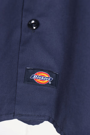 Vintage DICKIES Navy Short Sleeve Button Up Work Shirt (XL-XXL)