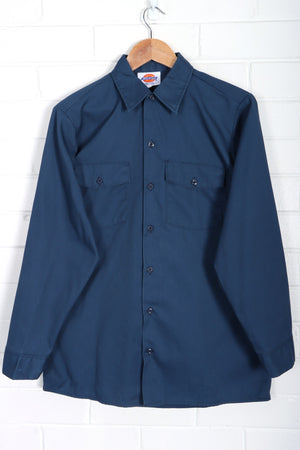 DICKIES Blue Long Sleeve Work Shirt USA Made (M)