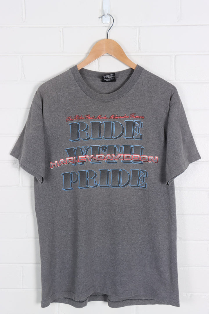 HARLEY DAVIDSON 'Ride with Pride' USA Made Michigan Tee (L) - Vintage Sole Melbourne