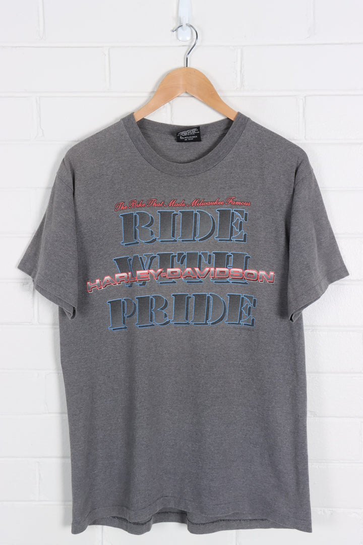 HARLEY DAVIDSON 'Ride with Pride' USA Made Michigan Tee (L) - Vintage Sole Melbourne