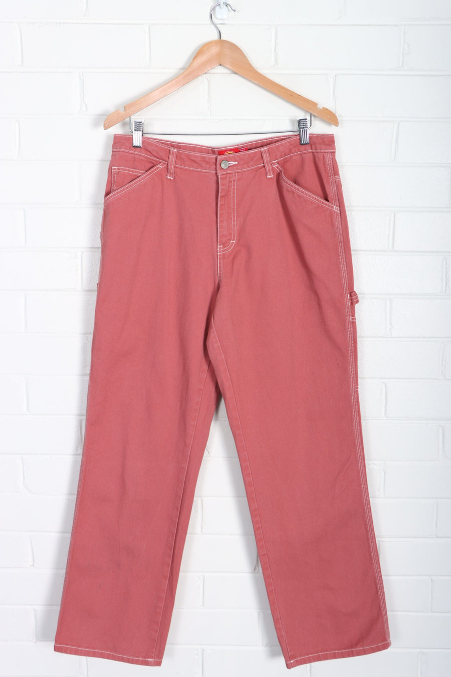 DICKIES Washed Red Denim Carpenter Pants (M)