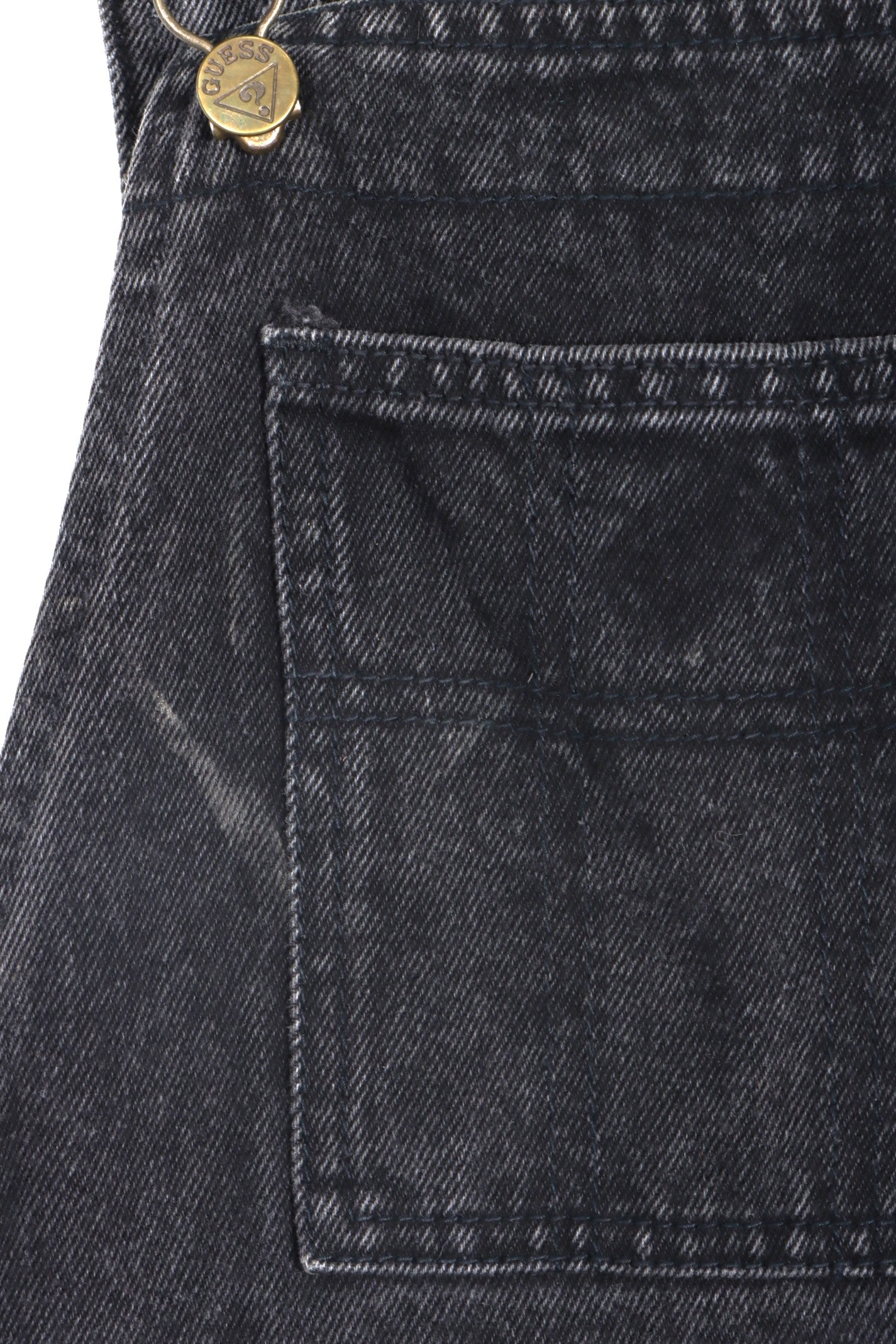 GUESS Black Denim Long Overalls USA Made M Vintage Sole Melbourne
