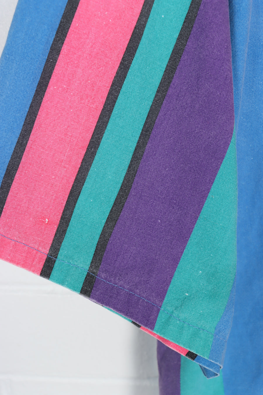 Bright Colourful Stripe Short Sleeve Button Up Shirt (XL-XXL)