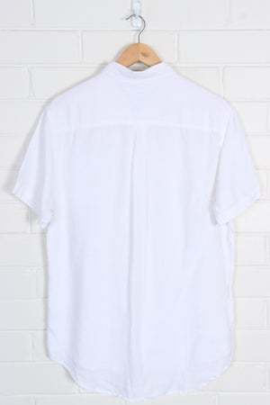 TOMMY HILFIGER Embroidered 'Custom Fit' White Short Sleeve Shirt (M)