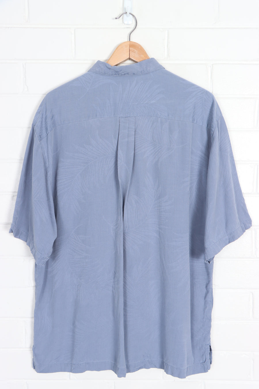 JAMAICA JAXX Powder Blue Silk Hawaiian Shirt (L)