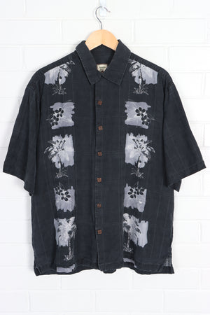 JAMAICA JAXX Printed Black Hawaiian Silk Shirt (L)