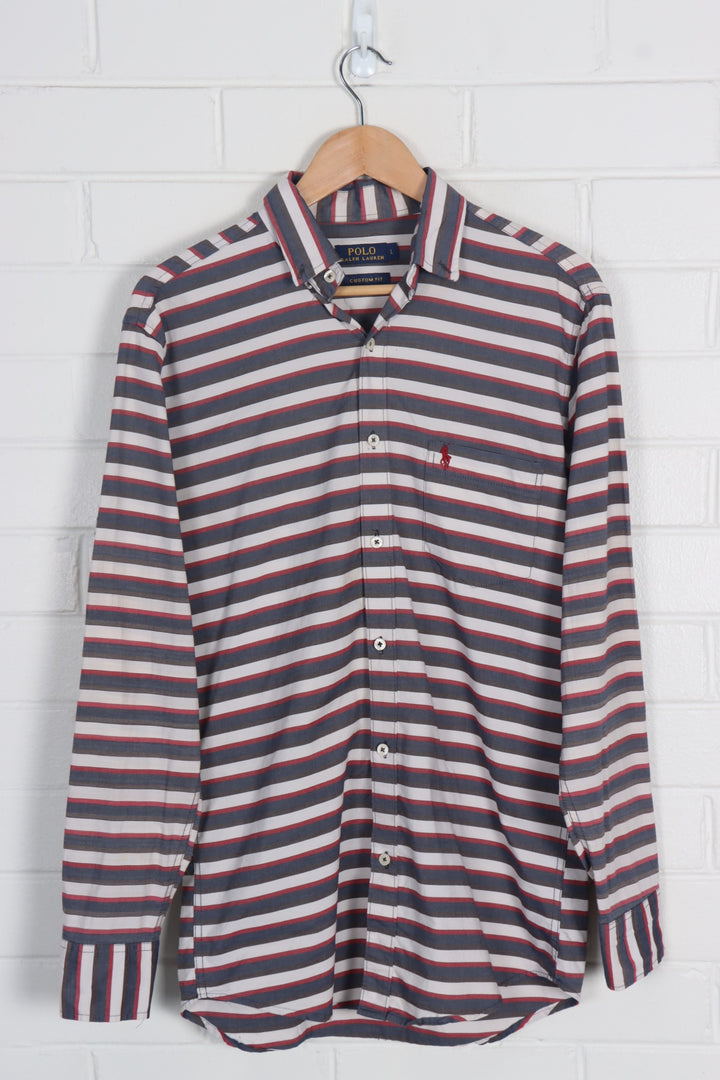 POLO RALPH LAUREN 'Custom Fit' Striped Long Sleeve Button Up Shirt (M)