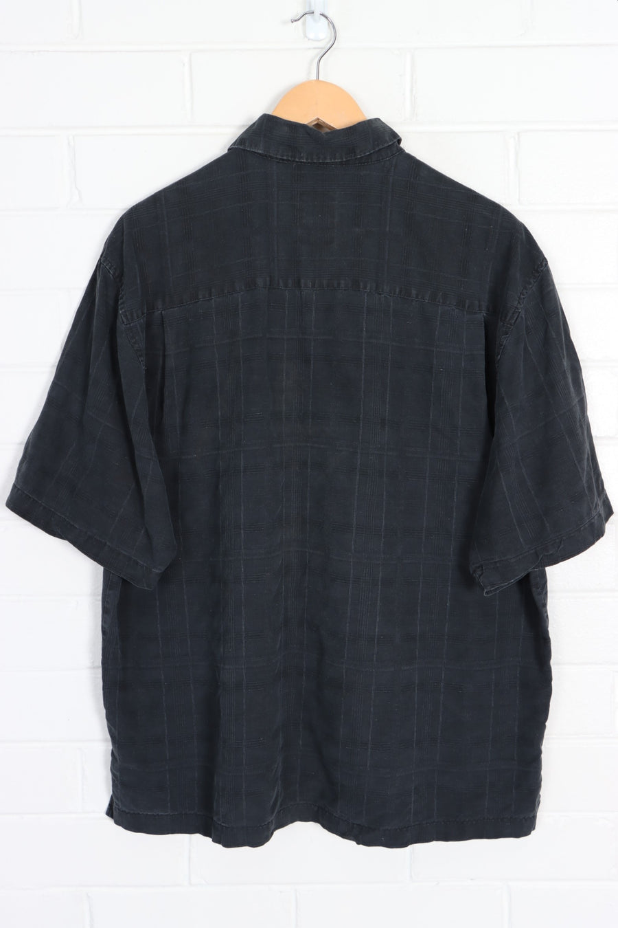 JAMAICA JAXX Printed Black Hawaiian Silk Shirt (L)