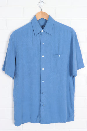 Blue TORI RICHARD Embossed Silk Hawaiian Shirt (M-L)