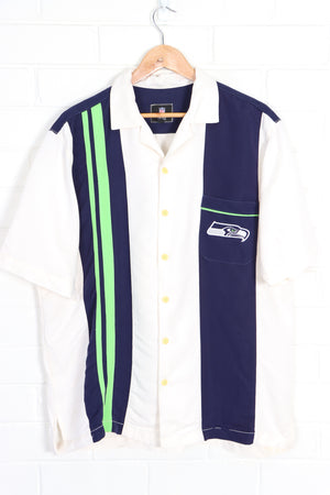 NFL Seattle Seahawks Back Front Short Sleeve Bowling Shirt (L)