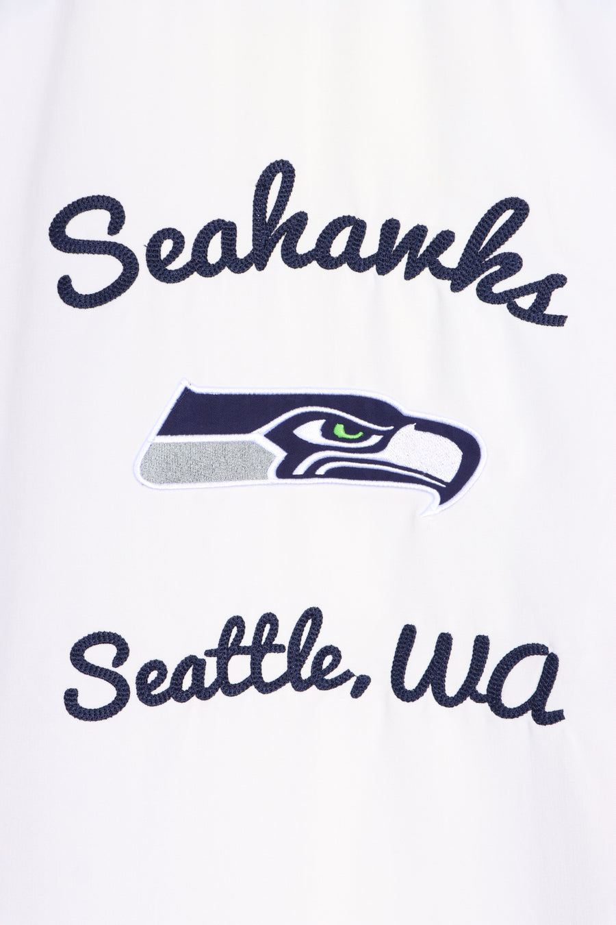 NFL Seattle Seahawks Back Front Short Sleeve Bowling Shirt (L)