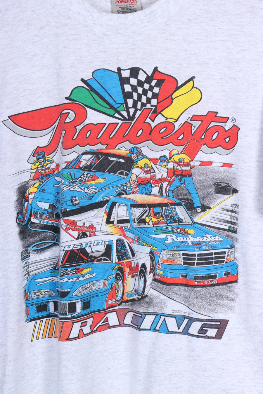 Vintage 1995 NASCAR Raybestos Brakes Ford Racing Front Back Tee (L)
