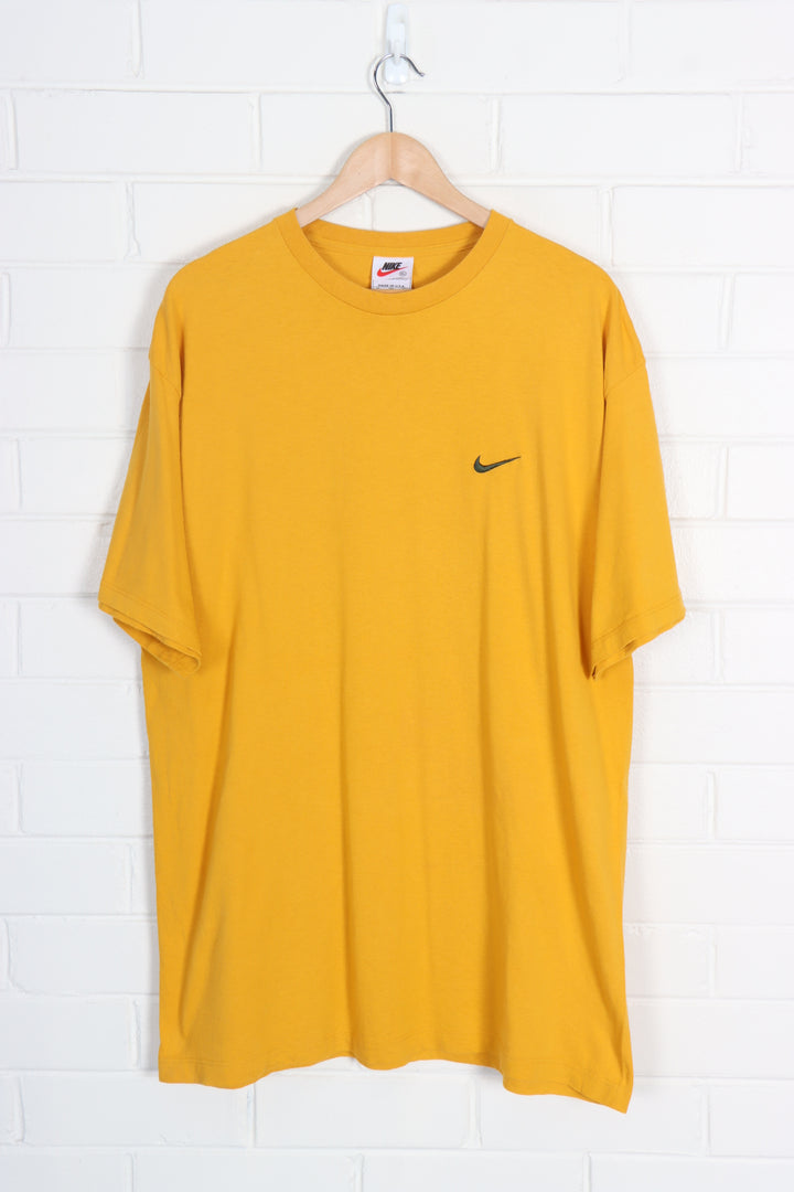 NIKE Mustard Embroidered Swoosh Logo USA Made Classic Tee (XL)