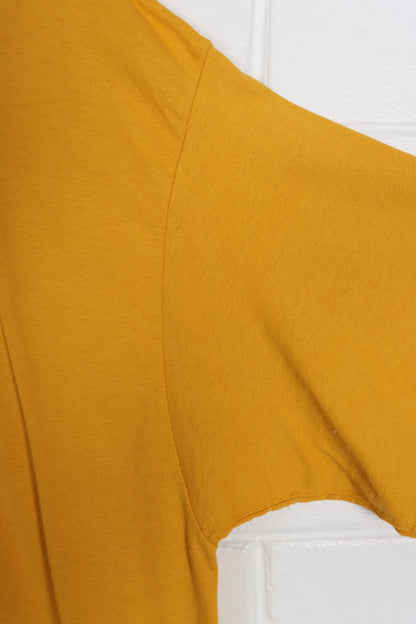 NIKE Mustard Embroidered Swoosh Logo USA Made Classic Tee (XL) - Vintage Sole Melbourne