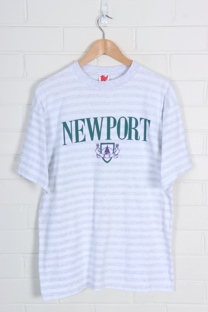 Newport Teal & Purple Striped Tee USA Made(M-L)