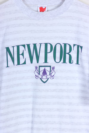 Newport Teal & Purple Striped Tee USA Made(M-L)
