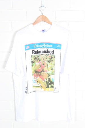 NBA 1995 Chicago Bulls Michael Jordan 'Relaunched' Tribune T-Shirt (XL) - Vintage Sole Melbourne