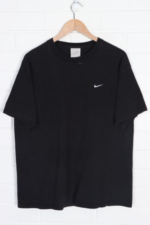 Black NIKE Embroidered Swoosh Logo Casual T-Shirt (L)
