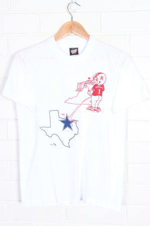 NFL Redskins v Cowboys 1990 Pee Single Stitch T-Shirt USA Made (S)