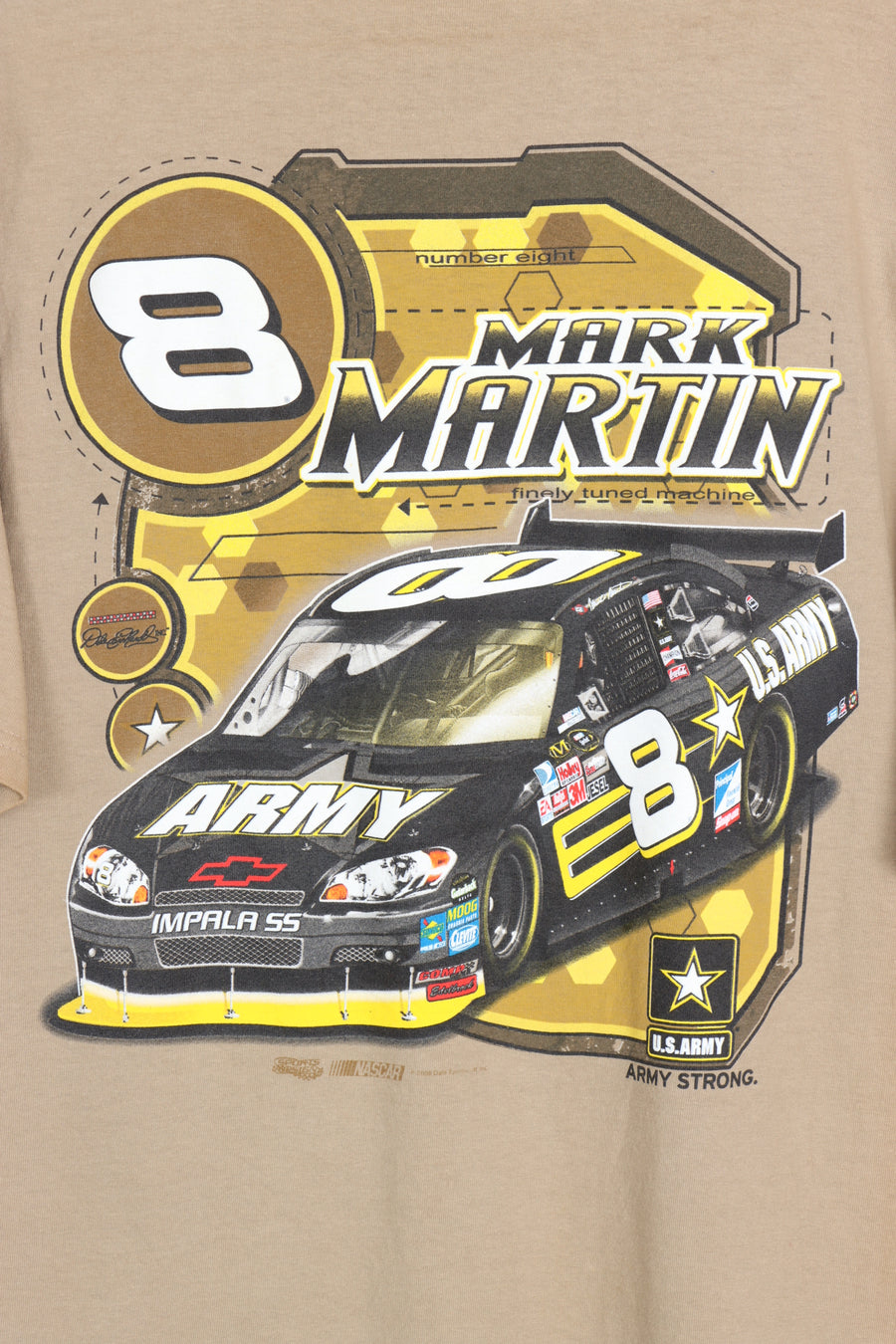 NASCAR Mark Martin #8 Front & Back Racing Print Tee (XL) - Vintage Sole Melbourne