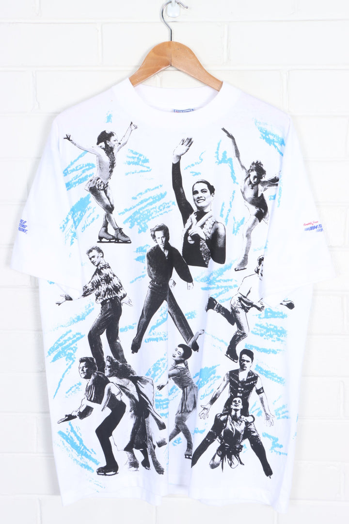 1994 Figure Skating Champions All Over Single Stitch T-Shirt USA Made (L)