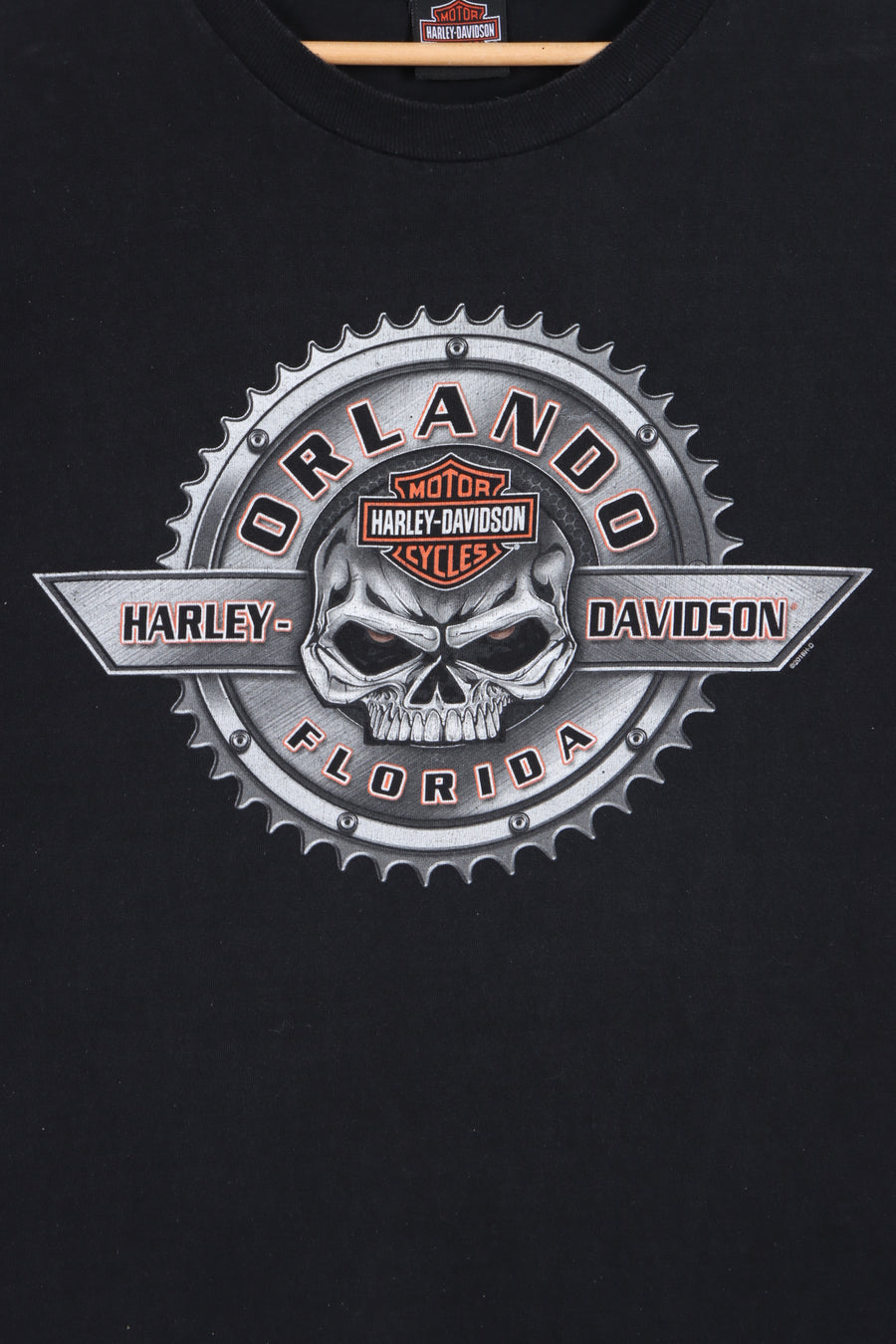Orlando HARLEY DAVIDSON Skull & Gear Front Back Tee (XL)