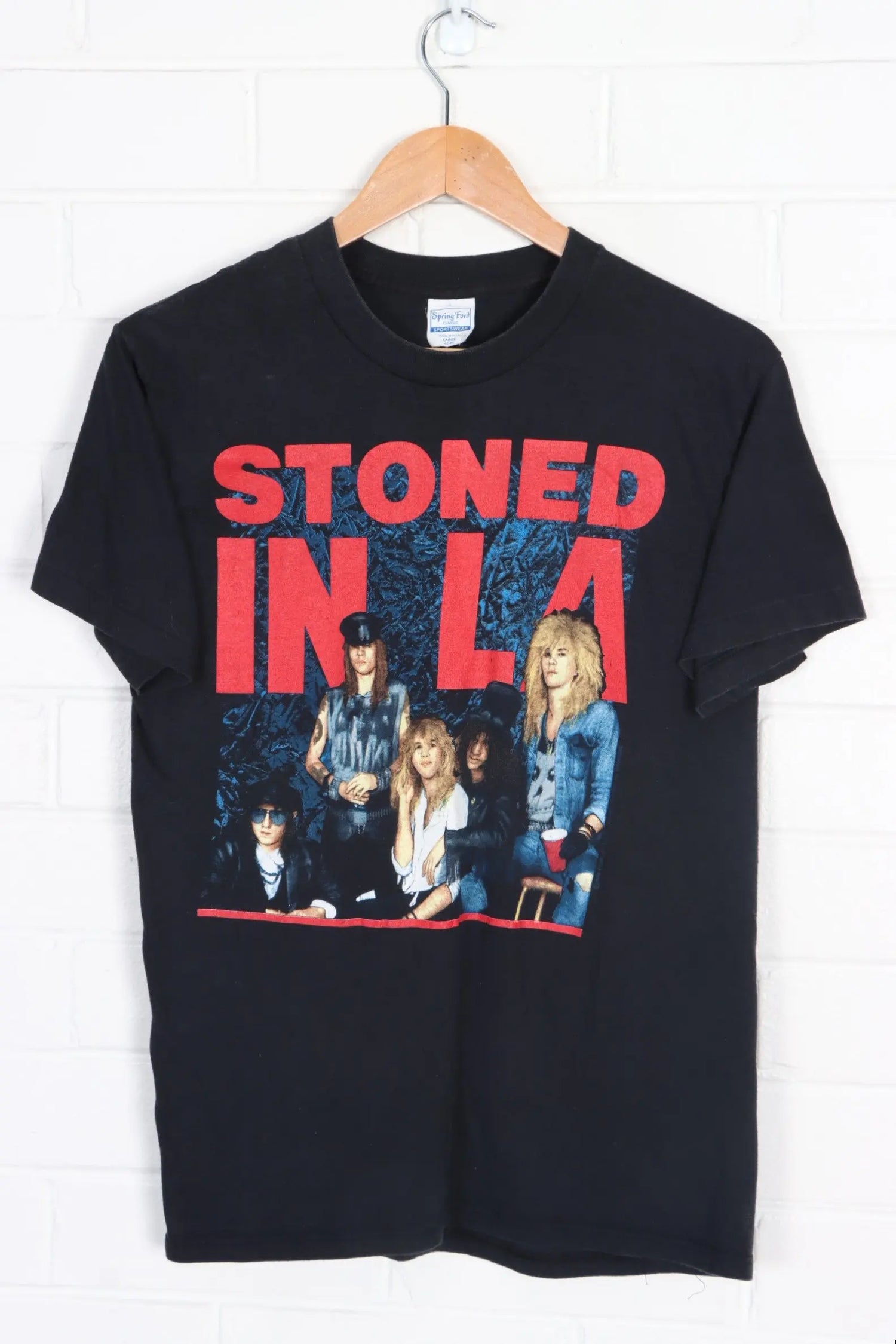 Guns N' Roses 1989 'Stoned in LA' Front Back T-Shirt USA Made (M) - Vintage Sole Melbourne