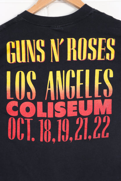 Guns N' Roses 1989 'Stoned in LA' Front Back T-Shirt USA Made (M) - Vintage Sole Melbourne