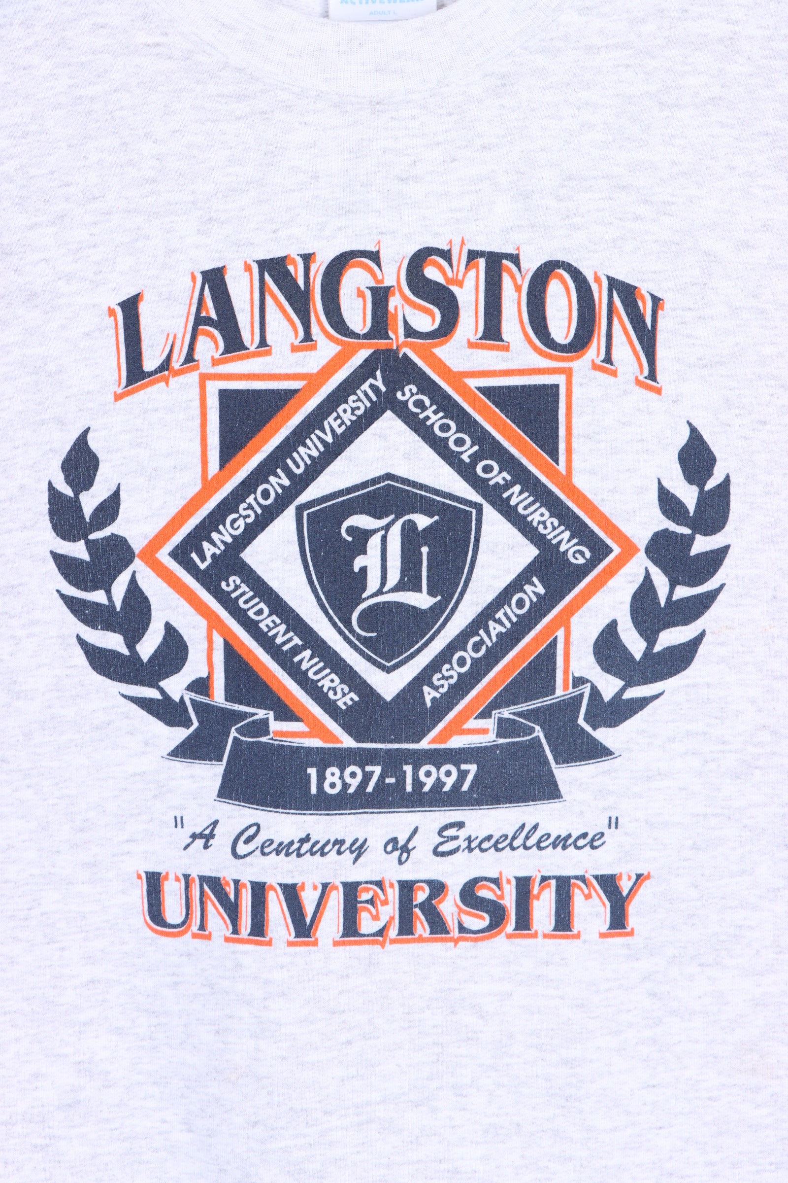 Langston University 1997 "Century of Excellence" Logo Sweatshirt (L) - Vintage Sole Melbourne