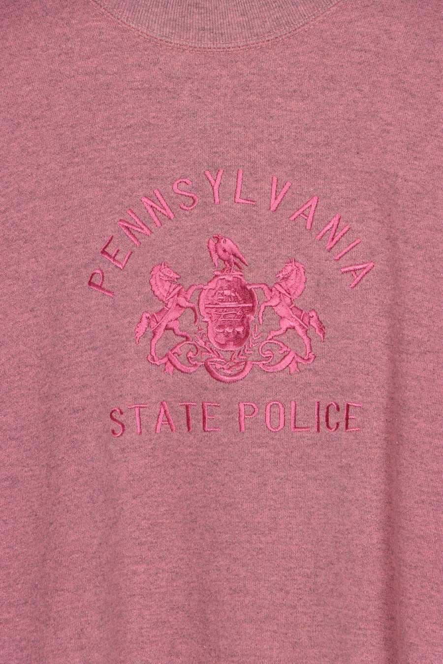Embroidered Pennsylvania State Police Dusty Pink Sweatshirt (L) - Vintage Sole Melbourne