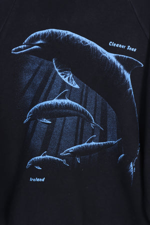 Dolphins 1993 Cleaner Seas Ireland Black Sweatshirt (XL)