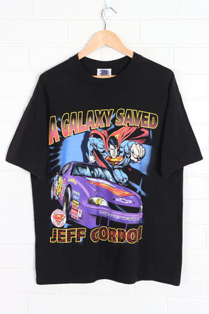NASCAR 1999 Jeff Gordon #24 "Galaxy Saved" Superman Front Back Tee (L) - Vintage Sole Melbourne