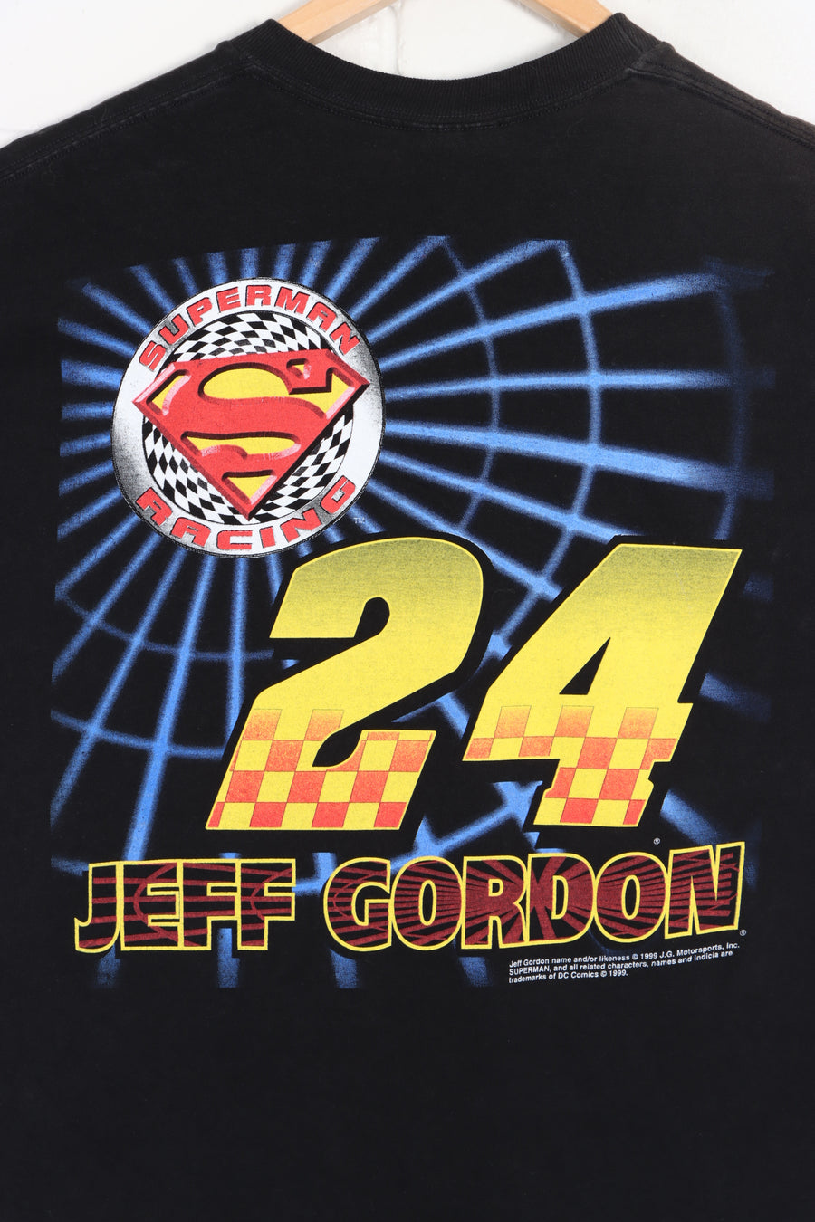 NASCAR 1999 Jeff Gordon #24 "Galaxy Saved" Superman Front Back Tee (L) - Vintage Sole Melbourne
