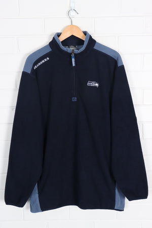 Seattle Seahawks NFL Embroidered Football 1/4 Zip Fleece (L-XL)