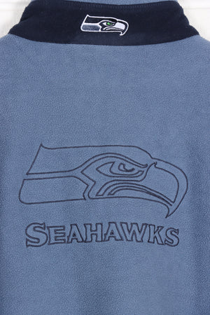 Seattle Seahawks NFL Embroidered Football 1/4 Zip Fleece (XL)