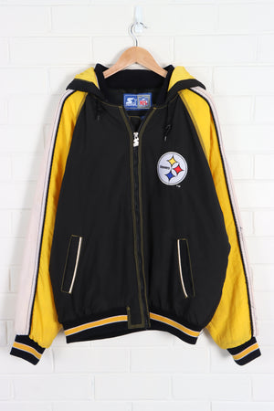 NFL Pittsburgh Steelers Padded STARTER Windbreaker Jacket with Hood (XL) - Vintage Sole Melbourne