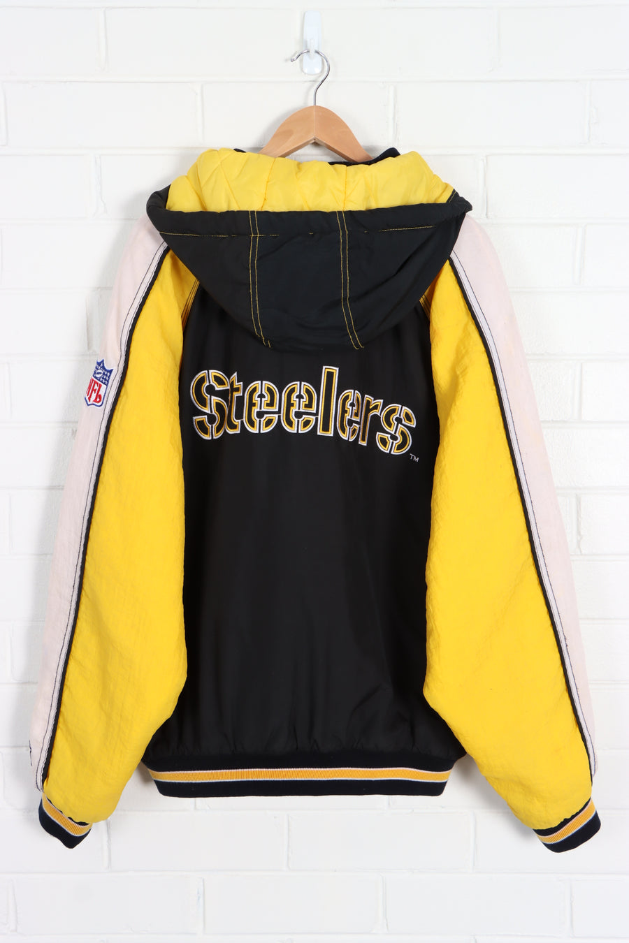 NFL Pittsburgh Steelers Padded STARTER Windbreaker Jacket with Hood (XL) - Vintage Sole Melbourne