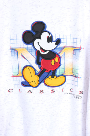 DISNEY Mickey Mouse Classics Embroidered Ringer Sweatshirt USA Made (XL)